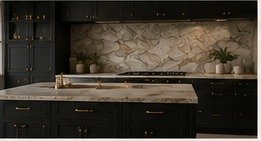 Dark townhouse kitchen